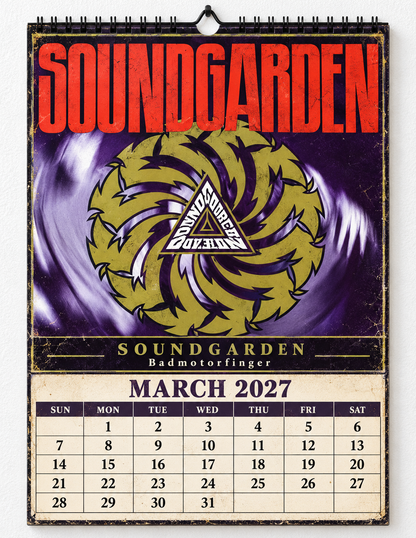 2027 Soundgarden Album Covers Wall Calendar - Spiral Bound Vintage Alternative Metal Collector's Calendar - Unique Christmas Stocking Stuffer & Birthday Gift