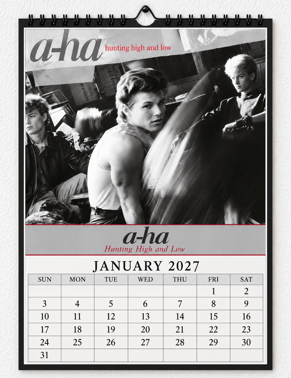 2027 a-ha Album Covers Wall Calendar - Spiral Bound Vintage Norwegian Synth-Pop Collector's Calendar - Unique Christmas Stocking Stuffer & Birthday Gift