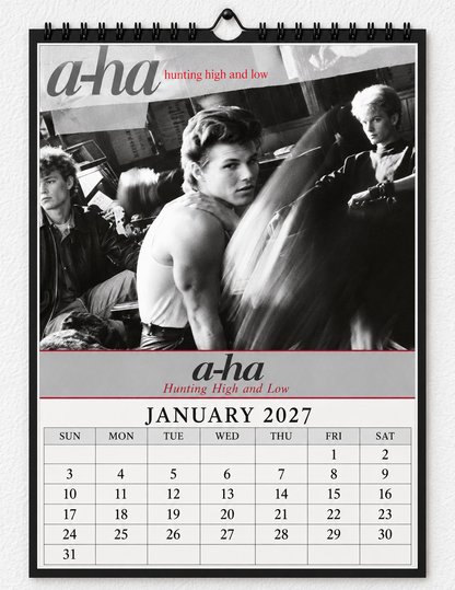 2027 a-ha Album Covers Wall Calendar - Spiral Bound Vintage Norwegian Synth-Pop Collector's Calendar - Unique Christmas Stocking Stuffer & Birthday Gift