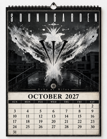 2027 Soundgarden Album Covers Wall Calendar - Spiral Bound Vintage Alternative Metal Collector's Calendar - Unique Christmas Stocking Stuffer & Birthday Gift
