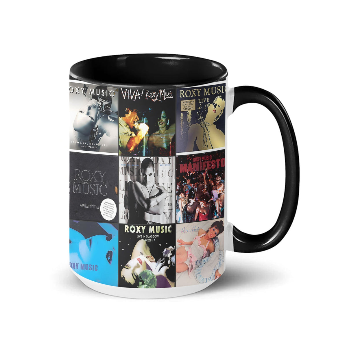 Roxy Music Accent Mug – Classic Album Cover Collage Gift for Art Rock Fans