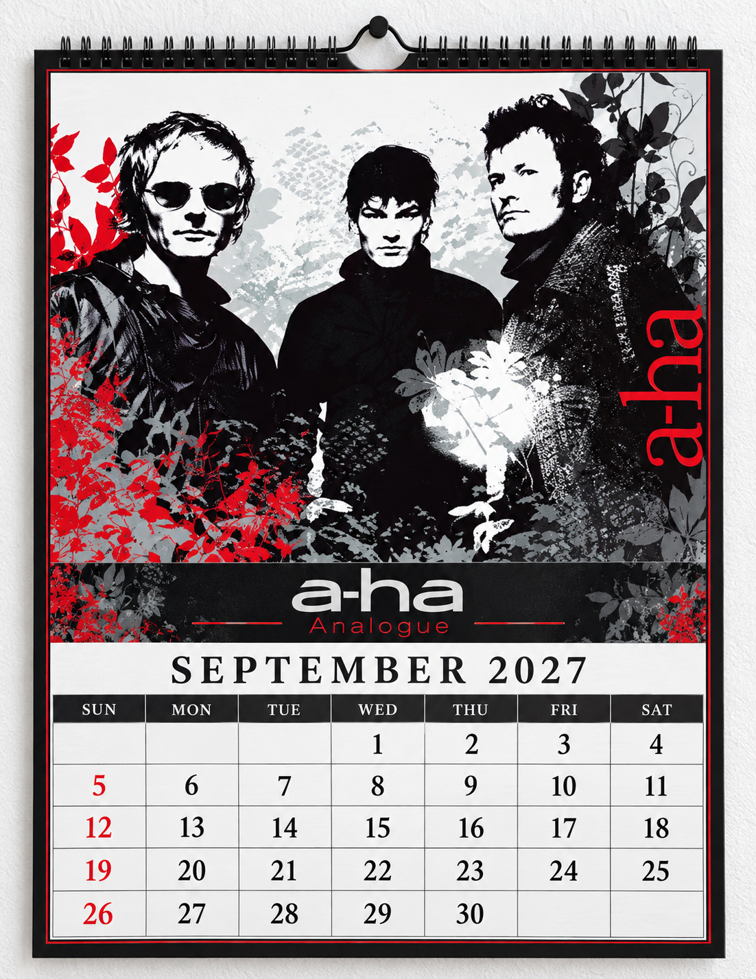 2027 a-ha Album Covers Wall Calendar - Spiral Bound Vintage Norwegian Synth-Pop Collector's Calendar - Unique Christmas Stocking Stuffer & Birthday Gift