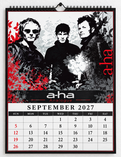 2027 a-ha Album Covers Wall Calendar - Spiral Bound Vintage Norwegian Synth-Pop Collector's Calendar - Unique Christmas Stocking Stuffer & Birthday Gift