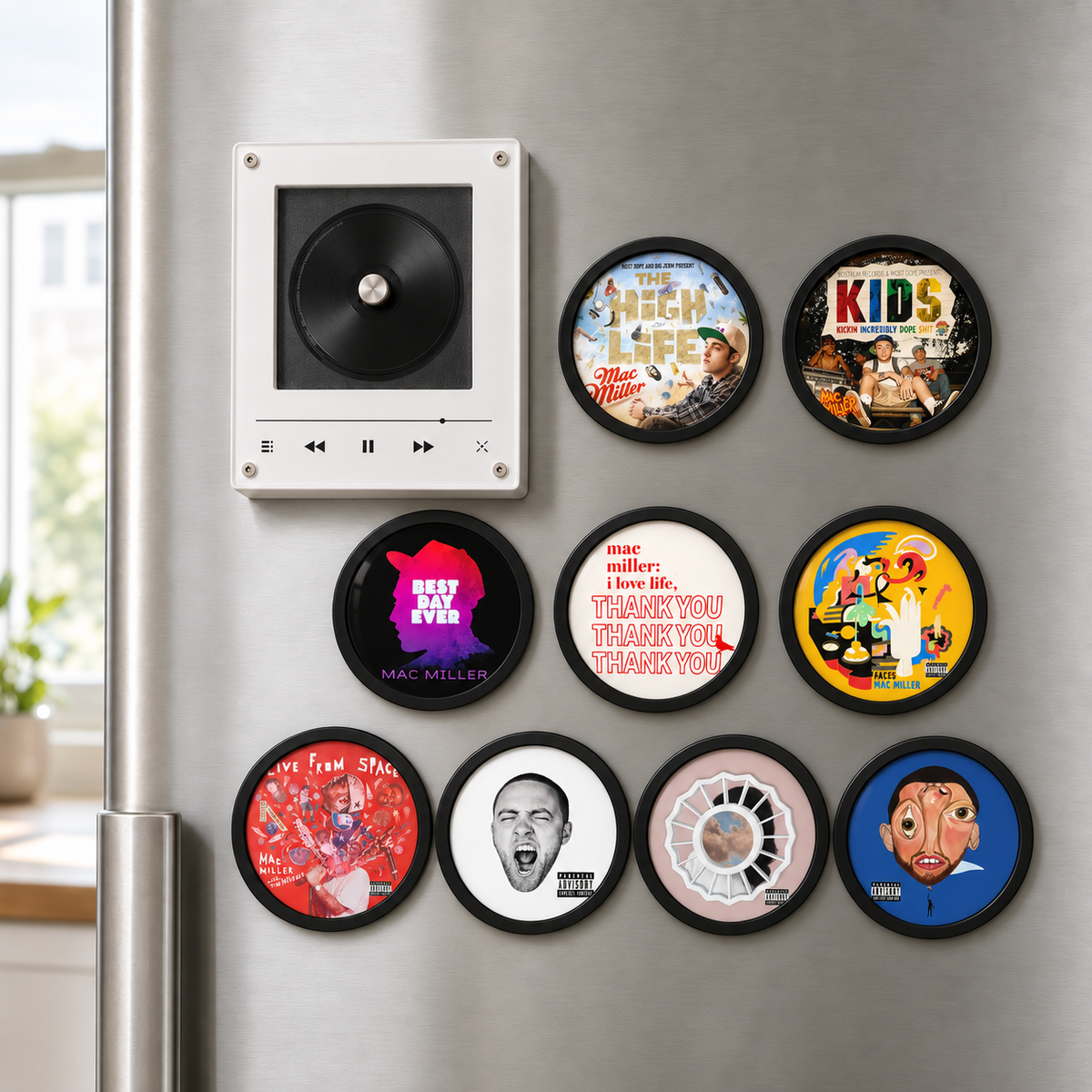 Mac Miller MagTune Mini CD Player Decor Set – Hip Hop Album Art Display, Hip Hop Music Fan Gift