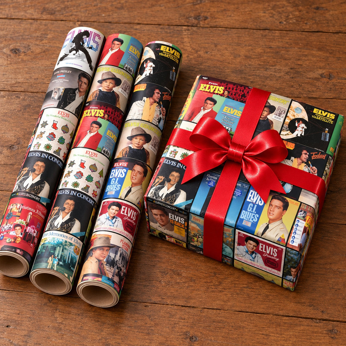 Elvis Presley Album Covers Wrapping Paper - The King of Rock and Roll Gift Wrap
