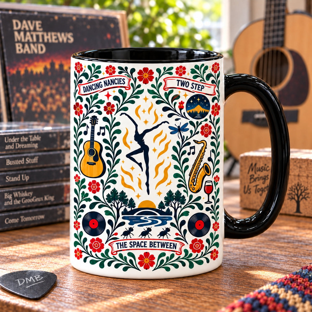 Dave Matthews Band Nordic Folk Mug, Crash Into Me Satellite Ants Marching Coffee Cup, DMB Music Lover Gift