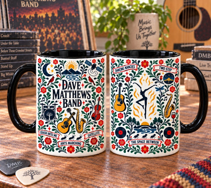 Dave Matthews Band Nordic Folk Mug, Crash Into Me Satellite Ants Marching Coffee Cup, DMB Music Lover Gift