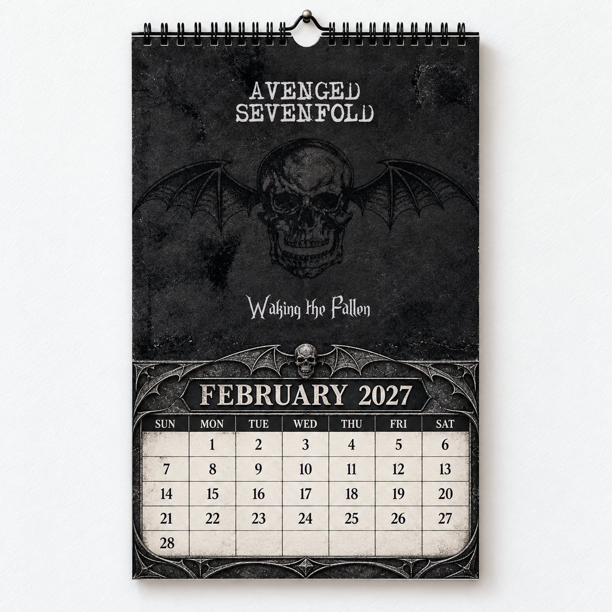 2027 Avenged Sevenfold Album Cover Wall Calendar – A7X Heavy Metal Music Calendar, Rock Band Decor, Nostalgic Gift for Fans