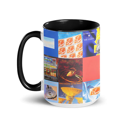 Dire Straits Black Two-Tone Accent Coffee Mug - Classic Band Album Covers Collage Mug