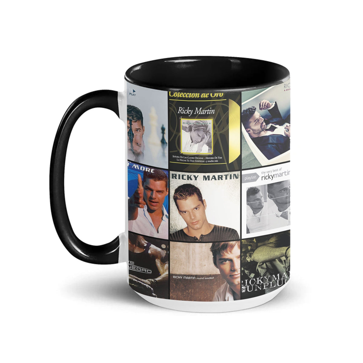 Ricky Martin Accent Mug – Latin Pop Icon Album Cover Collage Gift