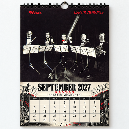 Kansas 2027 Wall Calendar - Album Cover Collage & Prog Rock Discography Art | Premium Classic Rock Fan Gift & Hanging Decor