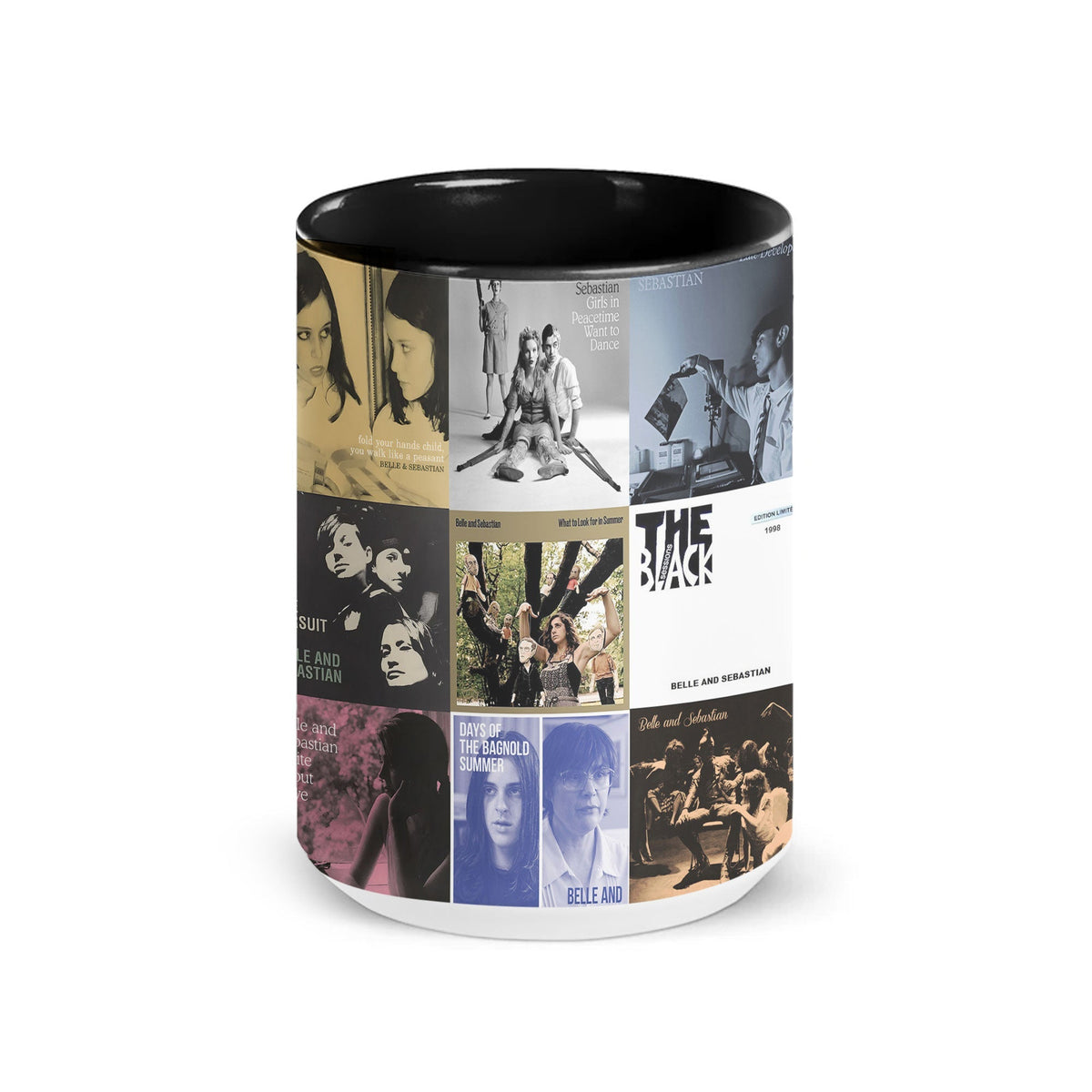 Belle and Sebastian Accent Mug – Classic Album Cover Collage Gift for Indie Pop Fans