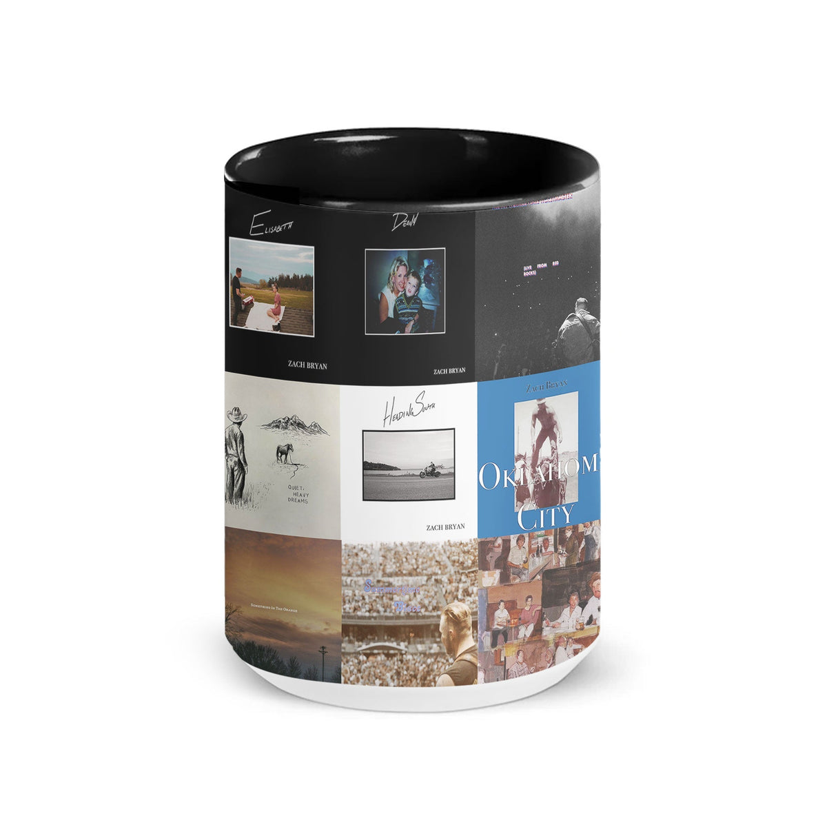 Zach Bryan Accent Mug – Album Cover Collage for Fans