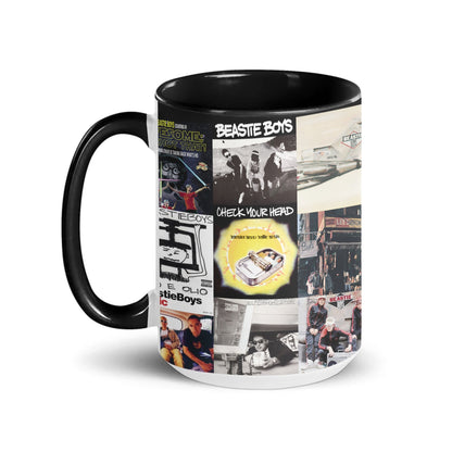 Beastie Boys Black Two-Tone Accent Coffee Mug - Classic Rock Band Album Covers Collage Mug