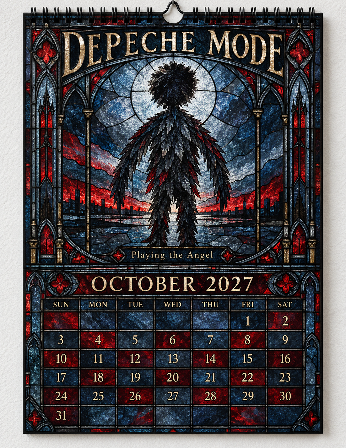 Depeche Mode Album Covers Stained Glass Wall Calendar - 2027 Synth-Pop Legends Collector's Edition - Perfect Gift for Rock Fans