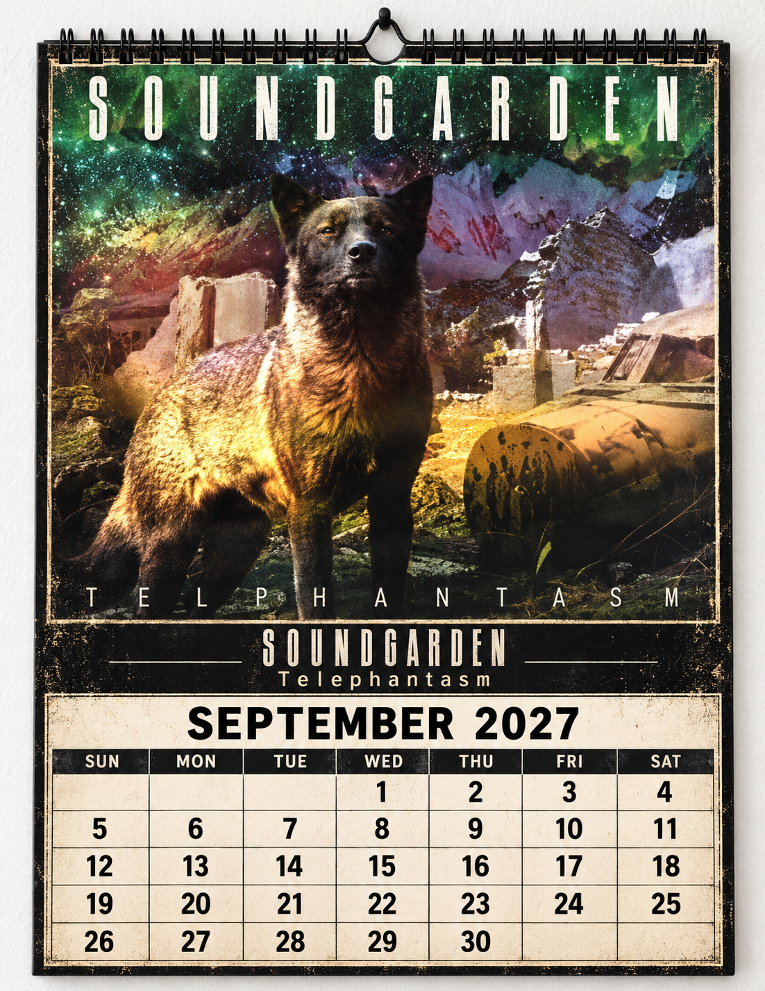 2027 Soundgarden Album Covers Wall Calendar - Spiral Bound Vintage Alternative Metal Collector's Calendar - Unique Christmas Stocking Stuffer & Birthday Gift