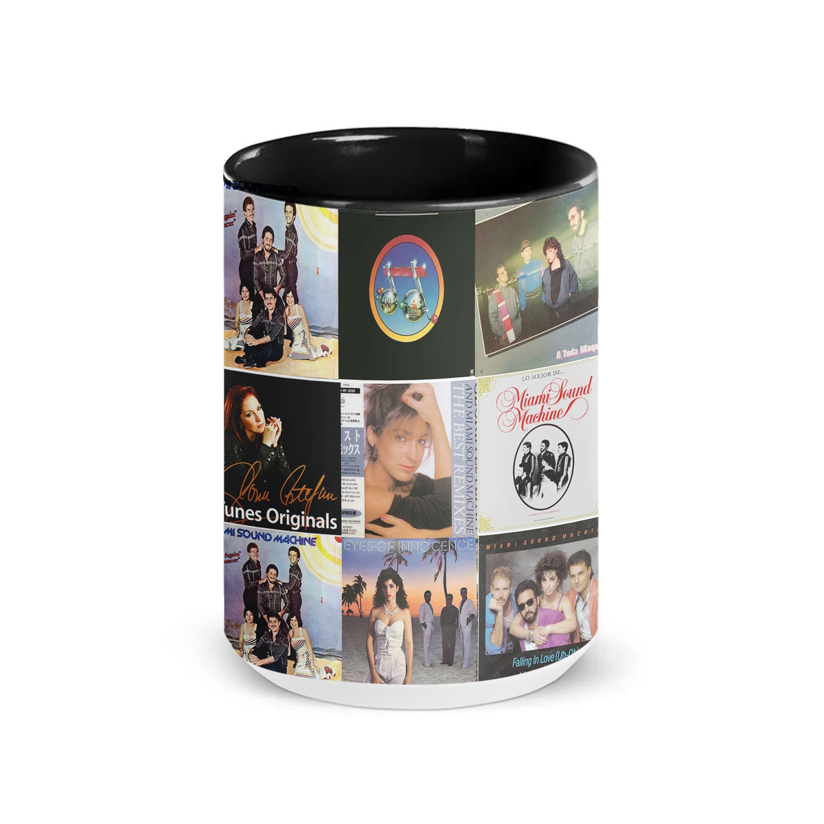 Miami Sound Machine Accent Mug – Retro Latin-Pop Album Collage Gift