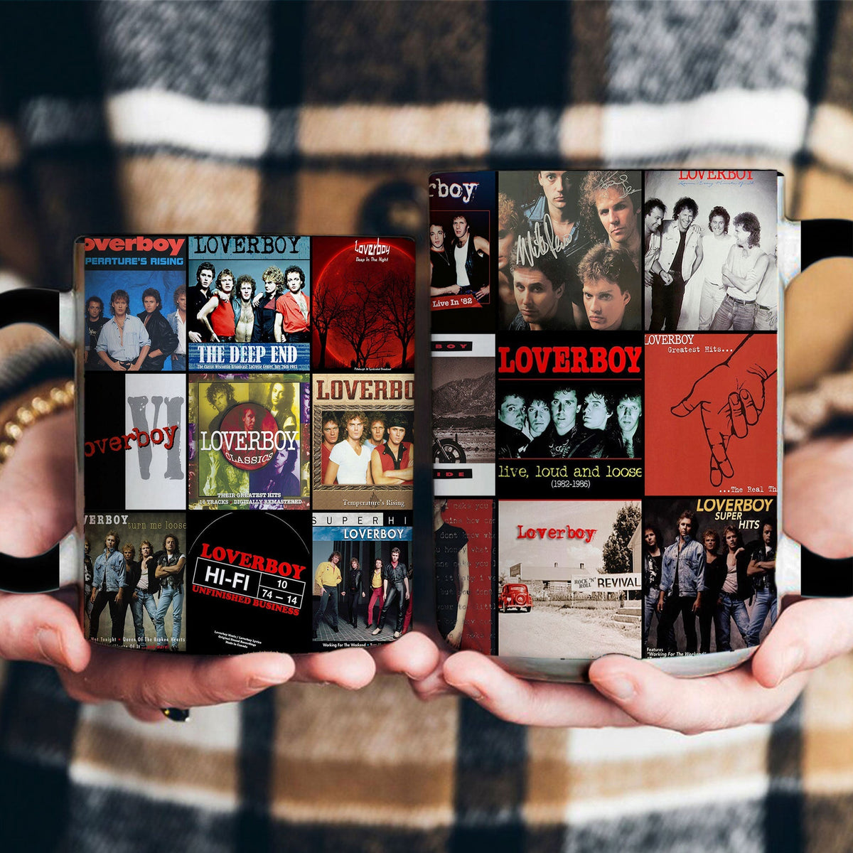 Loverboy Accent Mug – Retro Rock Album Collage Gift