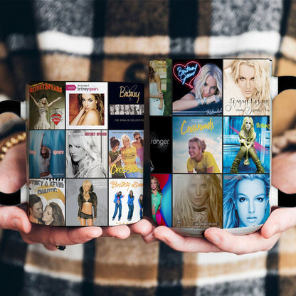 Britney Spears Accent Mug – Pop Icon Album Art Collage Gift