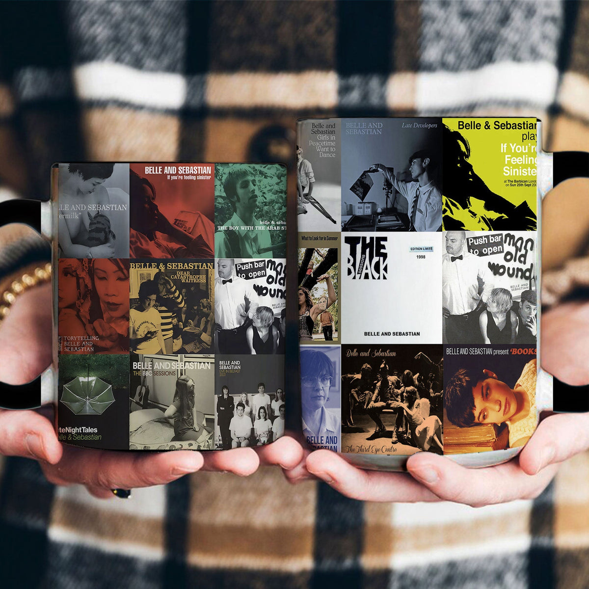 Belle and Sebastian Accent Mug – Classic Album Cover Collage Gift for Indie Pop Fans