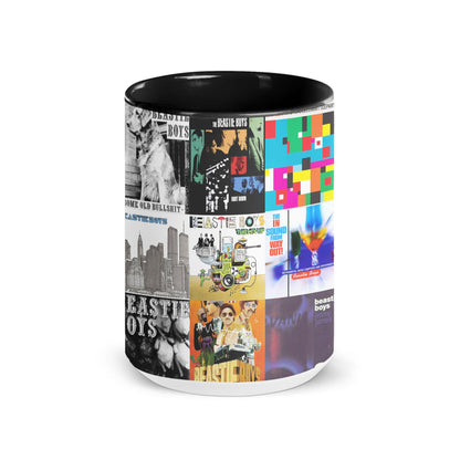 Beastie Boys Black Two-Tone Accent Coffee Mug - Classic Rock Band Album Covers Collage Mug
