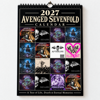 2027 Avenged Sevenfold Album Cover Wall Calendar – A7X Heavy Metal Music Calendar, Rock Band Decor, Nostalgic Gift for Fans