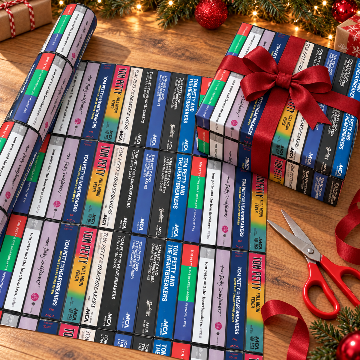 Tom Petty Cassette Spines Wrapping Paper - Heartbreakers Vintage Audio Tape Rock Gift Wrap