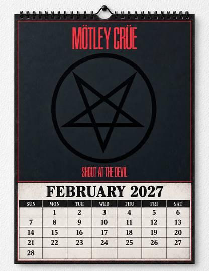 2027 Mötley Crüe Album Covers Wall Calendar - Spiral Bound Vintage Glam Metal Collector's Calendar - Unique Christmas Stocking Stuffer & Birthday Gift