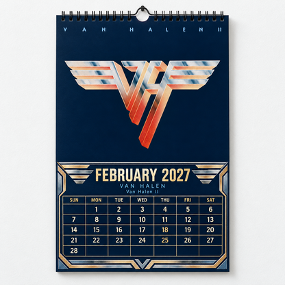 Van Halen 2027 Wall Calendar - Album Cover Art & Classic Rock Discography Art | Fan Gift & Hanging Decor