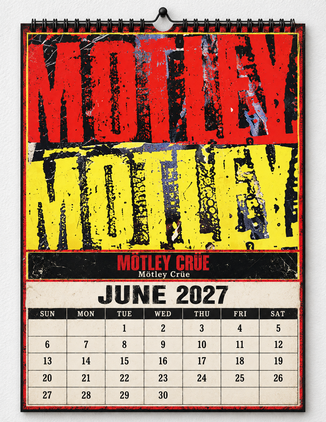 2027 Mötley Crüe Album Covers Wall Calendar - Spiral Bound Vintage Glam Metal Collector's Calendar - Unique Christmas Stocking Stuffer & Birthday Gift