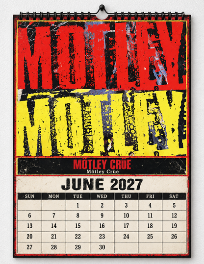 2027 Mötley Crüe Album Covers Wall Calendar - Spiral Bound Vintage Glam Metal Collector's Calendar - Unique Christmas Stocking Stuffer & Birthday Gift