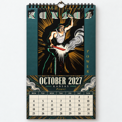 Kansas 2027 Wall Calendar - Album Cover Collage & Prog Rock Discography Art | Premium Classic Rock Fan Gift & Hanging Decor