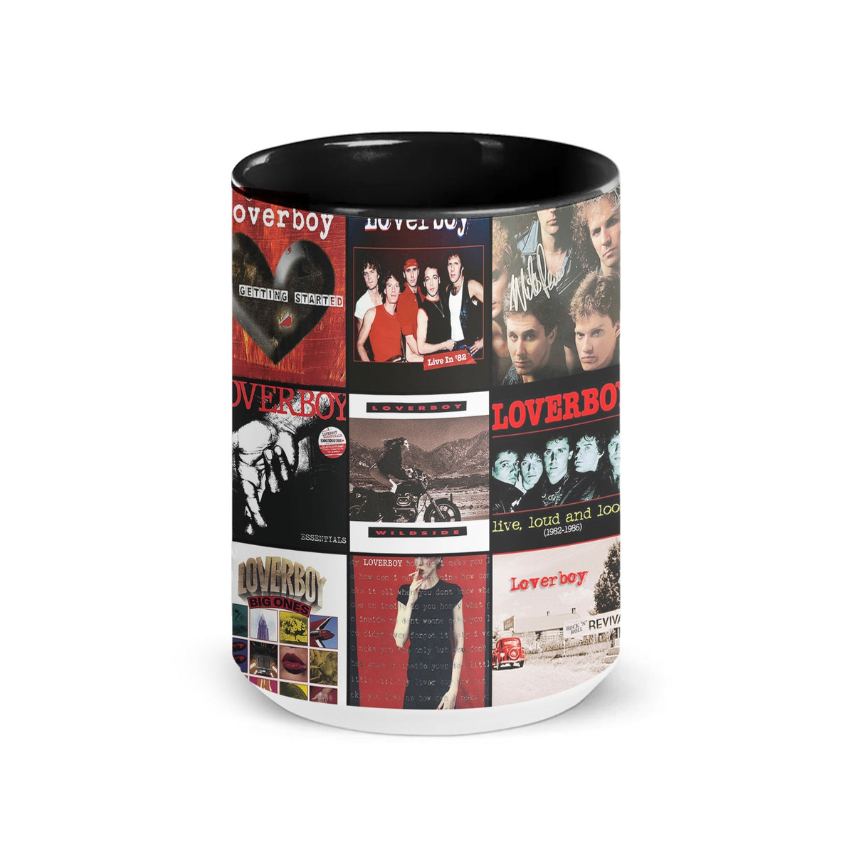 Loverboy Accent Mug – Retro Rock Album Collage Gift
