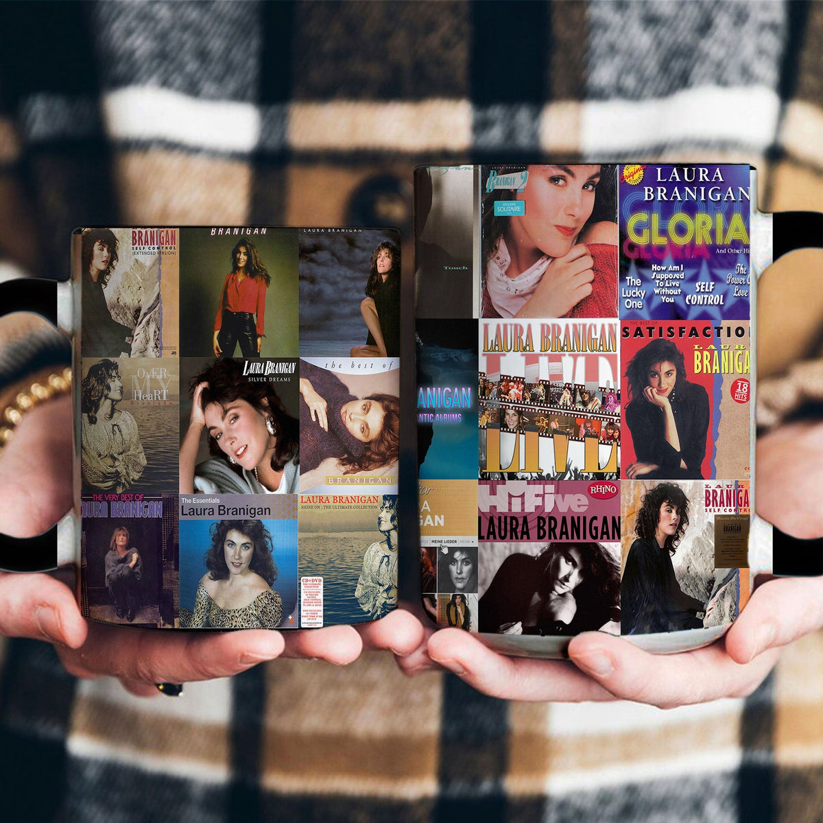 Laura Branigan Accent Mug – Timeless Pop Icon Album Collage Gift