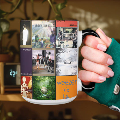 Weezer Accent Mug – Alternative Rock Album Art Collage Gift