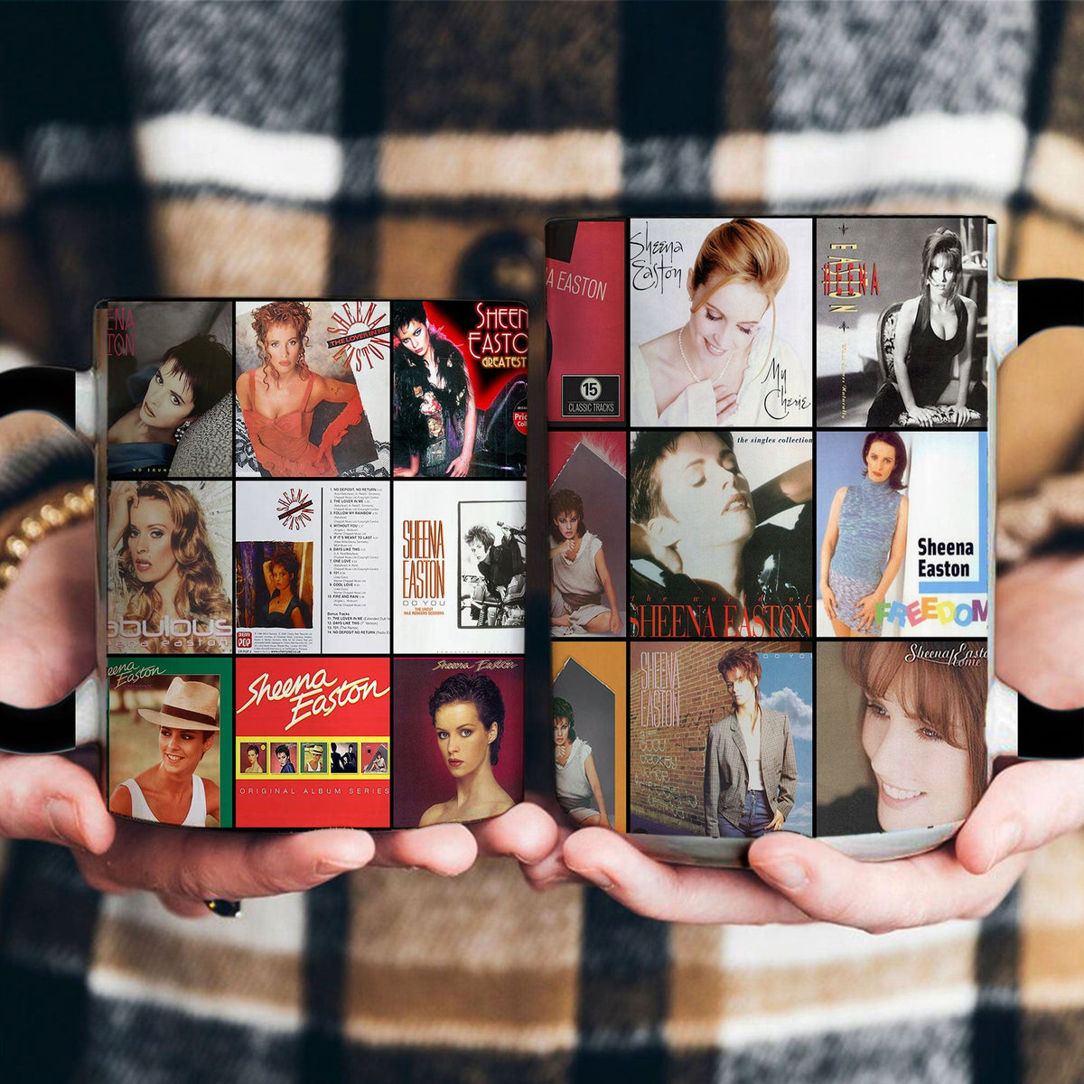 Sheena Easton Accent Mug – Pop Icon Album Cover Collage Gift