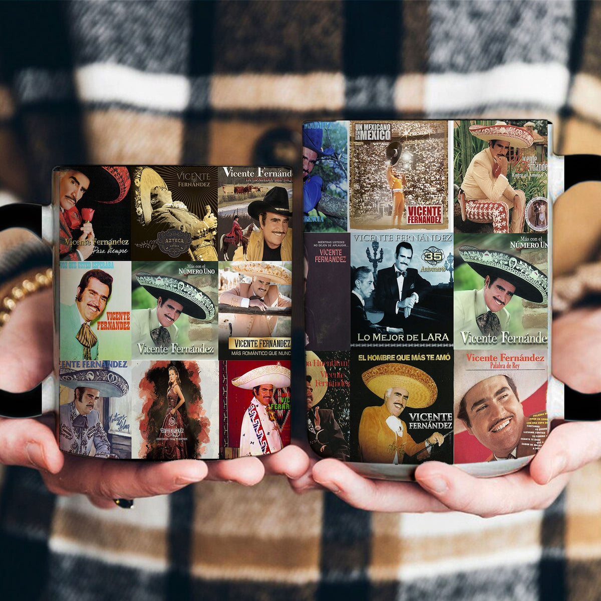 Vicente Fernández Accent Mug – Ranchera Legend Album Collage Gift
