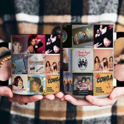 Miami Sound Machine Accent Mug – Retro Latin-Pop Album Collage Gift