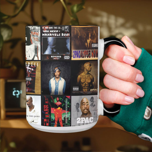 2Pac Accent Mug – Iconic Album Cover Collage Gift