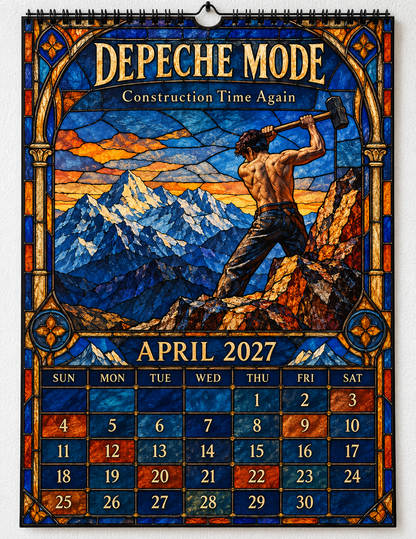 Depeche Mode Album Covers Stained Glass Wall Calendar - 2027 Synth-Pop Legends Collector's Edition - Perfect Gift for Rock Fans