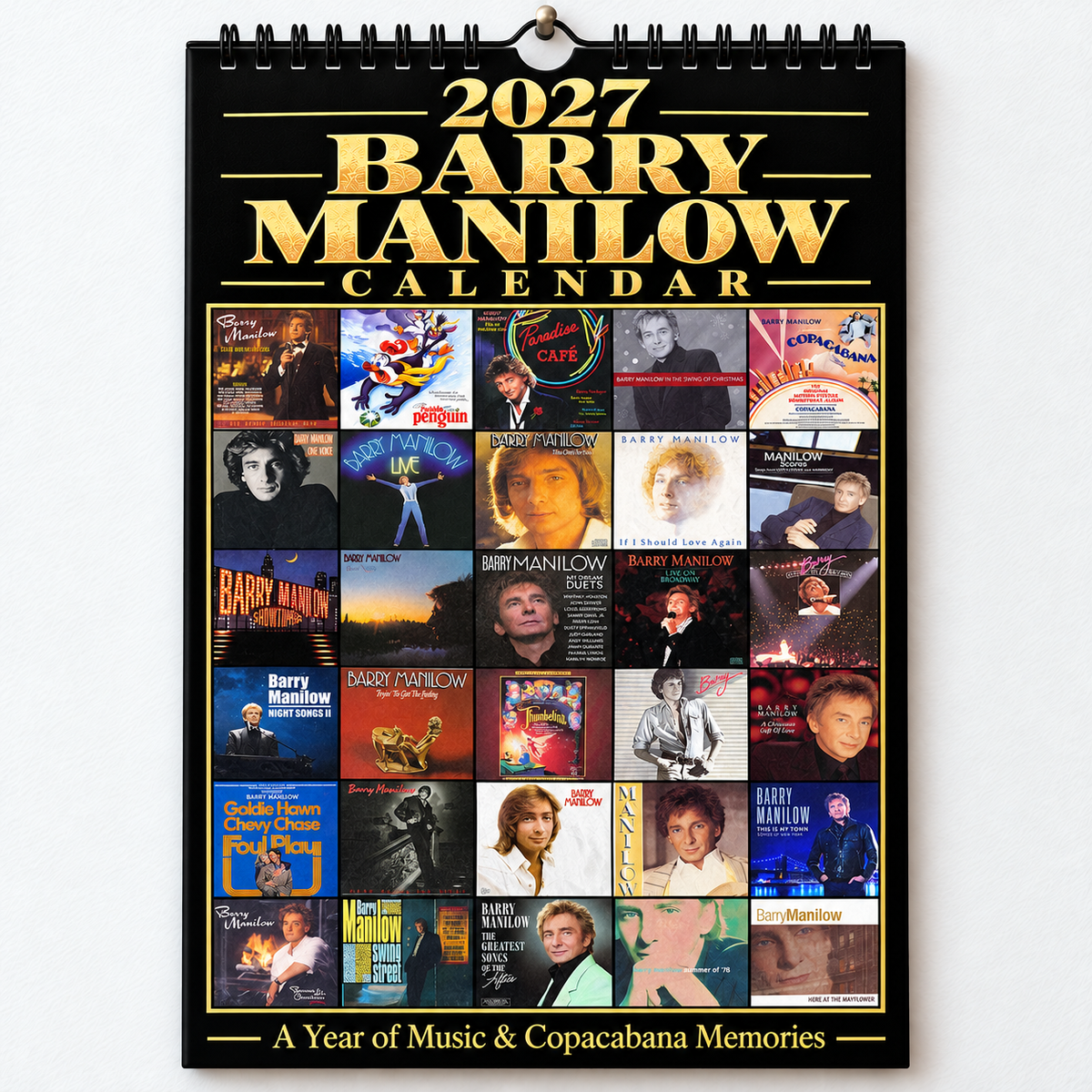 Barry Manilow 2027 Album Covers Wall Calendar - Vintage Photos & Classic Hits