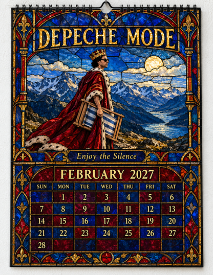 Depeche Mode Album Covers Stained Glass Wall Calendar - 2027 Synth-Pop Legends Collector's Edition - Perfect Gift for Rock Fans