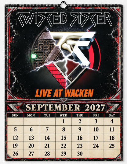 2027 Twisted Sister Album Covers Wall Calendar - Spiral Bound Vintage Heavy Metal Collector's Calendar - Unique Christmas Stocking Stuffer & Birthday Gift