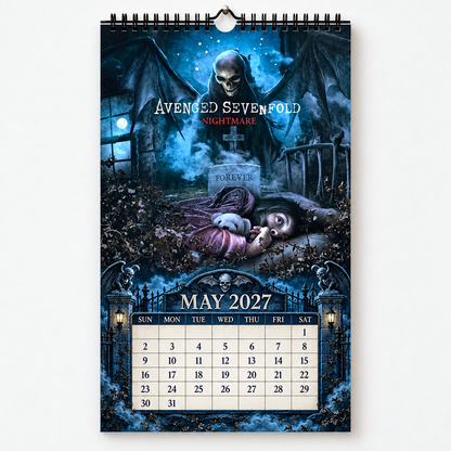 2027 Avenged Sevenfold Album Cover Wall Calendar – A7X Heavy Metal Music Calendar, Rock Band Decor, Nostalgic Gift for Fans