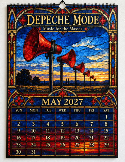 Depeche Mode Album Covers Stained Glass Wall Calendar - 2027 Synth-Pop Legends Collector's Edition - Perfect Gift for Rock Fans