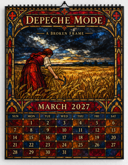 Depeche Mode Album Covers Stained Glass Wall Calendar - 2027 Synth-Pop Legends Collector's Edition - Perfect Gift for Rock Fans
