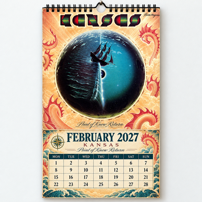 Kansas 2027 Wall Calendar - Album Cover Collage & Prog Rock Discography Art | Premium Classic Rock Fan Gift & Hanging Decor