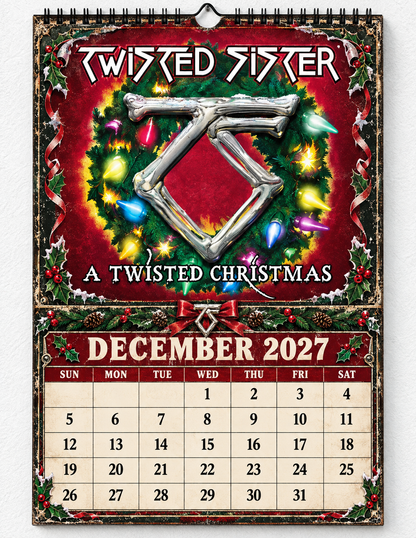 2027 Twisted Sister Album Covers Wall Calendar - Spiral Bound Vintage Heavy Metal Collector's Calendar - Unique Christmas Stocking Stuffer & Birthday Gift