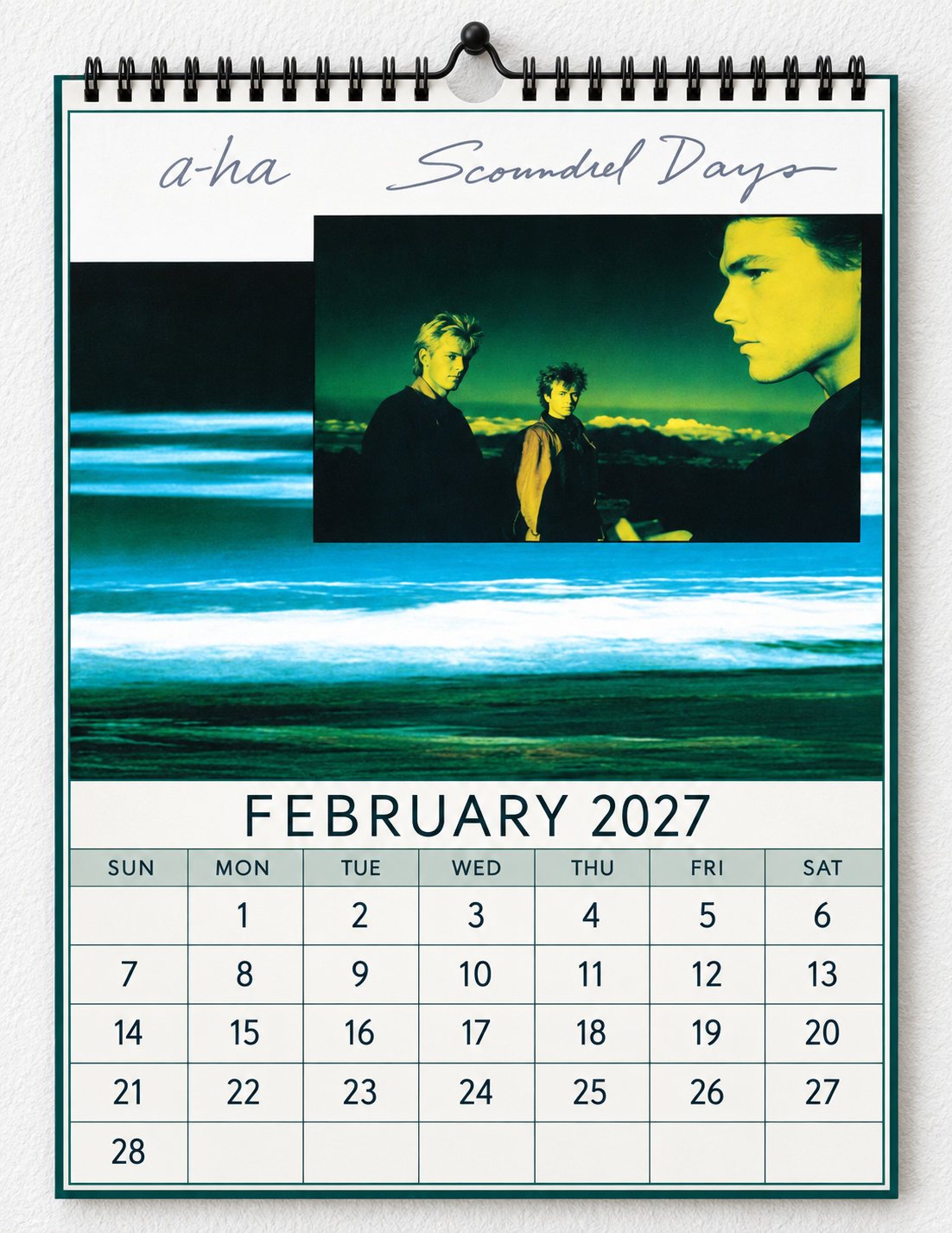2027 a-ha Album Covers Wall Calendar - Spiral Bound Vintage Norwegian Synth-Pop Collector's Calendar - Unique Christmas Stocking Stuffer & Birthday Gift