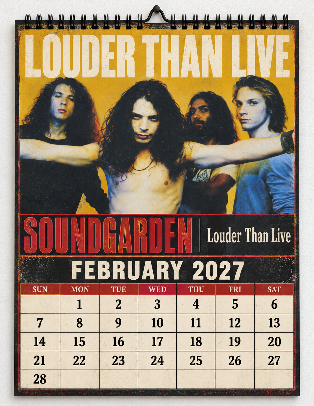 2027 Soundgarden Album Covers Wall Calendar - Spiral Bound Vintage Alternative Metal Collector's Calendar - Unique Christmas Stocking Stuffer & Birthday Gift